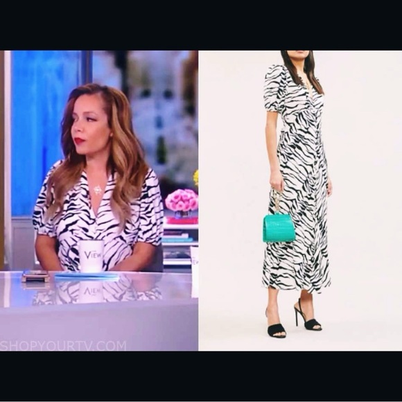 RIXO London ‘Tonya’ V-Neck Tiger Stripe Printed Button Up Flare Dress Size XXS - Picture 2 of 16